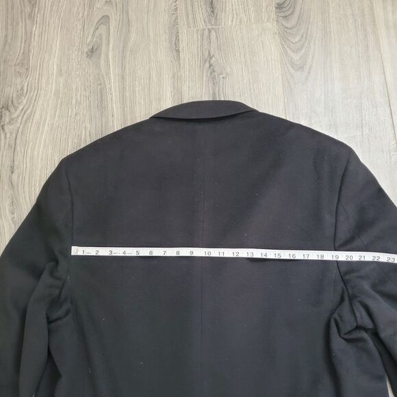 LORO PIANA 100% Cashmere Coat Men's 46R Black Long Overcoat Classic Quiet Luxury - Picture 6 of 16